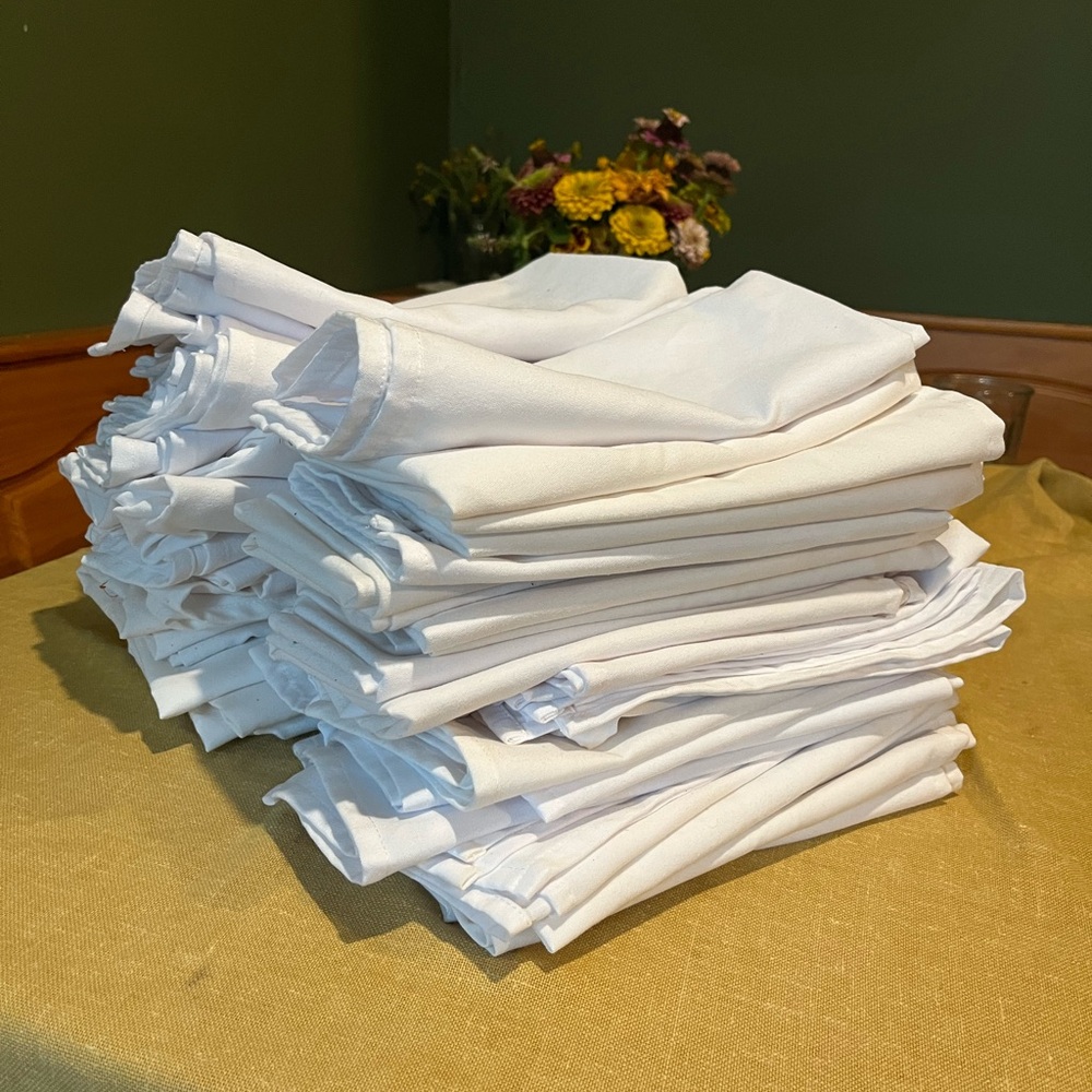 52 White Cloth Napkins